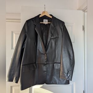 Zara faux leather blazer